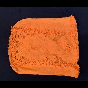 Free People Coral Top with mesh & crochet, M